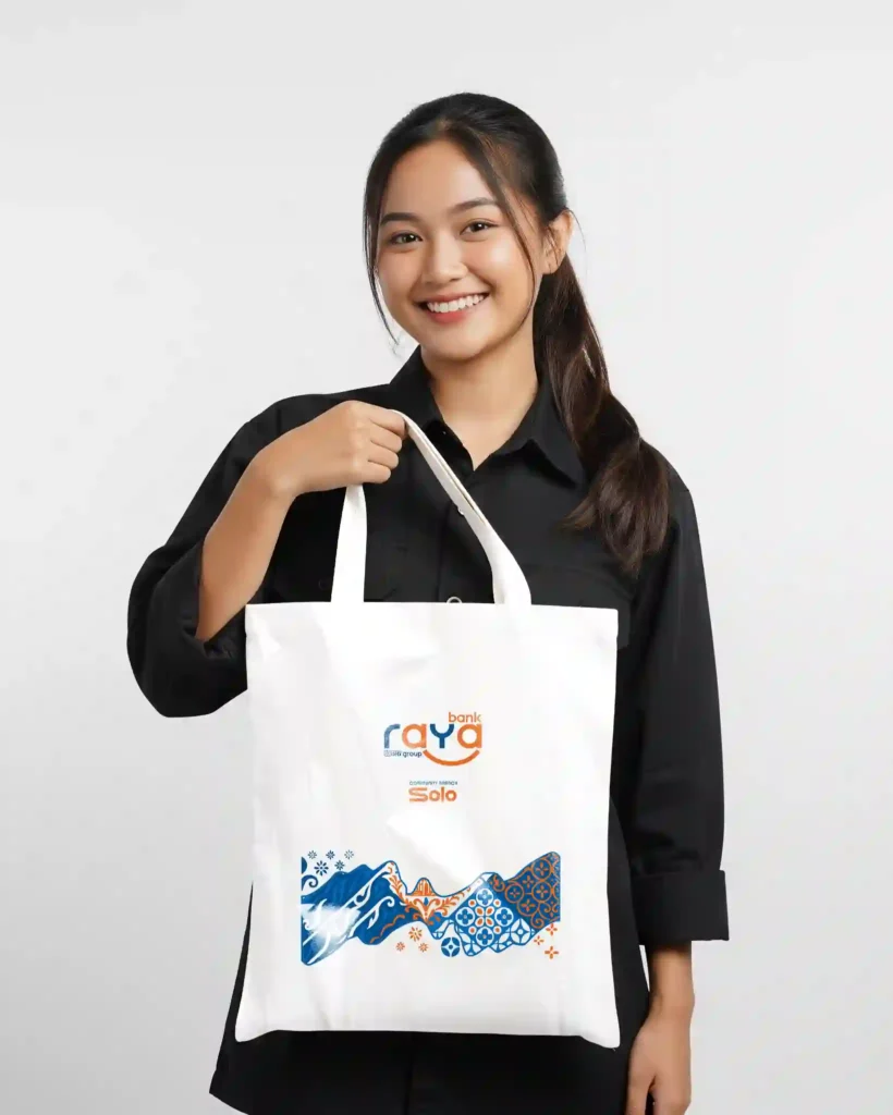 Totebag souvenir corporate custom dengan logo perusahaan